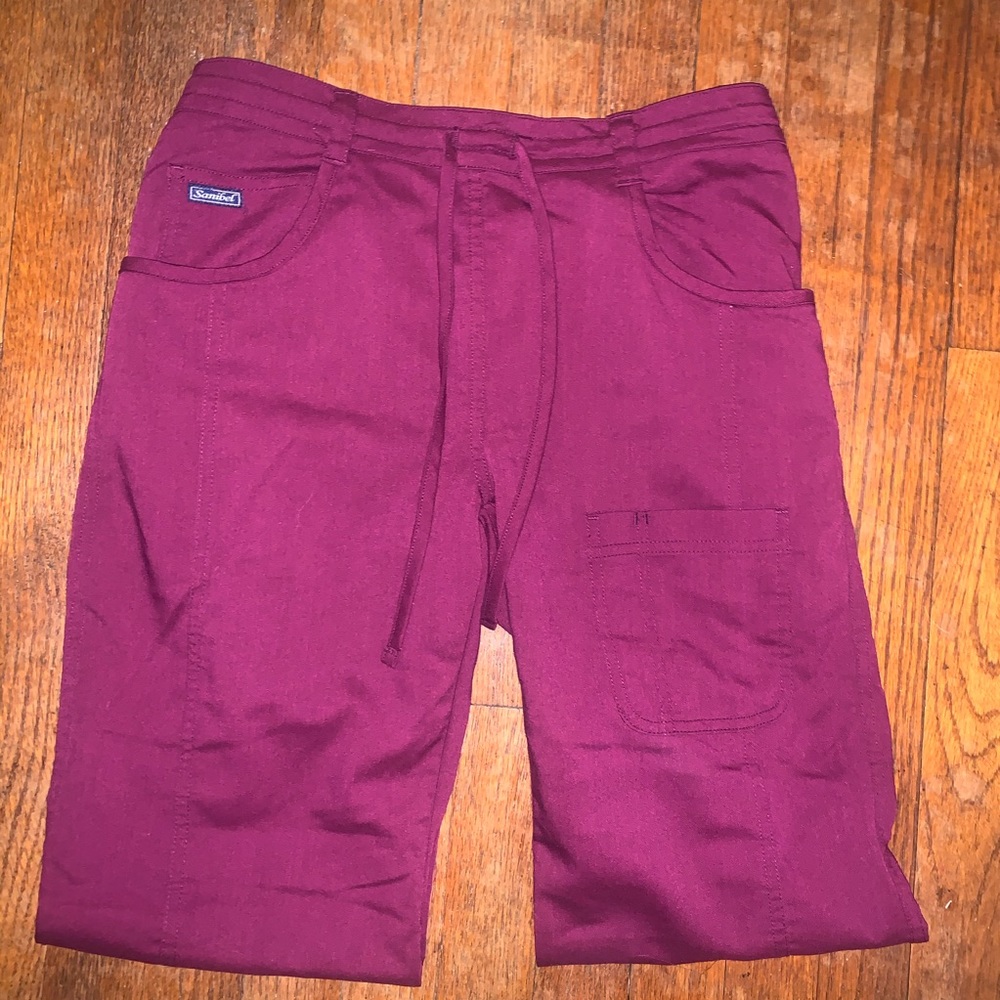 Maroon scrub pants